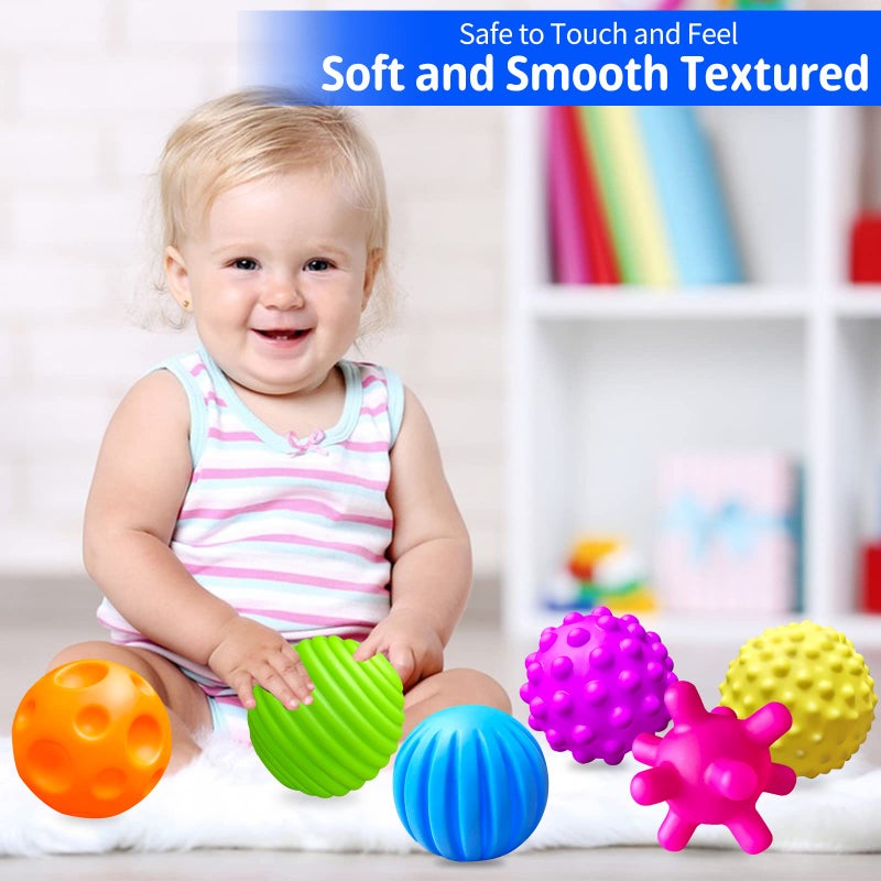 Ynanimery 6 Pack Sensory Balls for Toddlers 1-3  Sensory Baby Toys 6-12 Months  Infant Squeeze Sensory Toys Soft Multi Ball Set Gifts with Bright Color Textured - Image 4